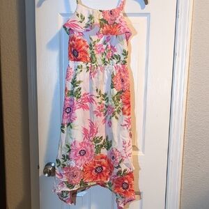 Place Pink and Green Sundress Sleeveless Spaghetti Strap Casual
